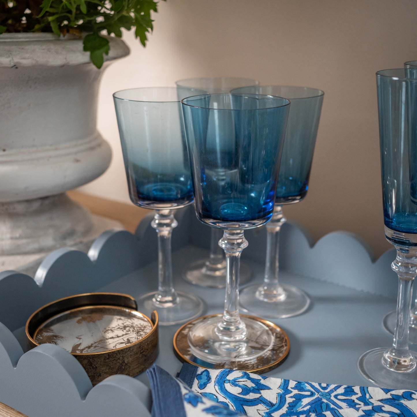 Amalfi Blue Wine Glasses (set of 4)