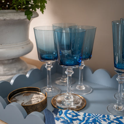 Amalfi Blue Wine Glasses (set of 4)