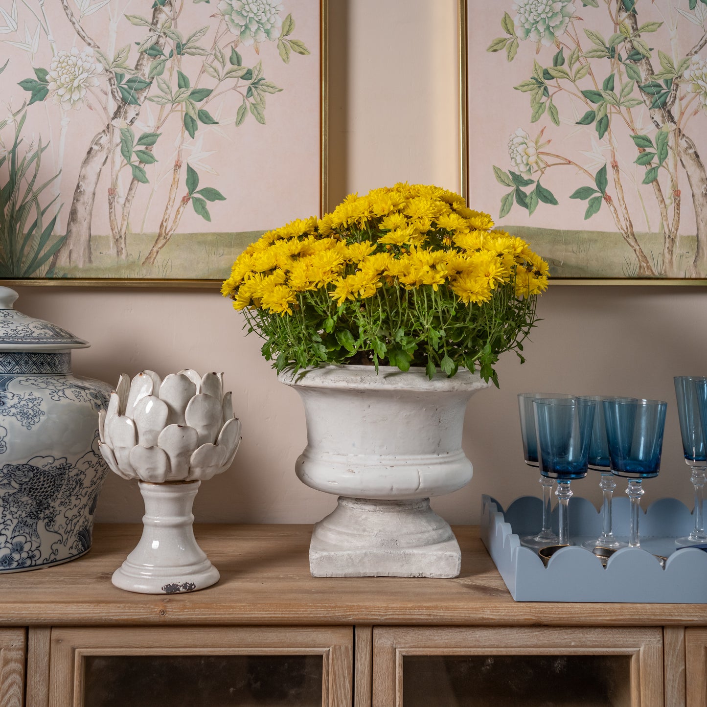 Cream Artichoke Candle Holder