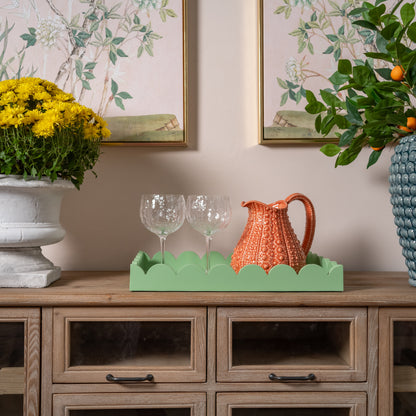 Large Green Scalloped Tray