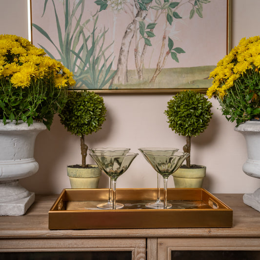 Olive Green Martini Glasses (set of 4)