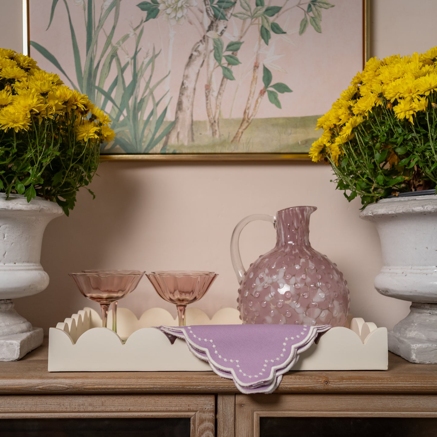 Pink Dappled Water Jug