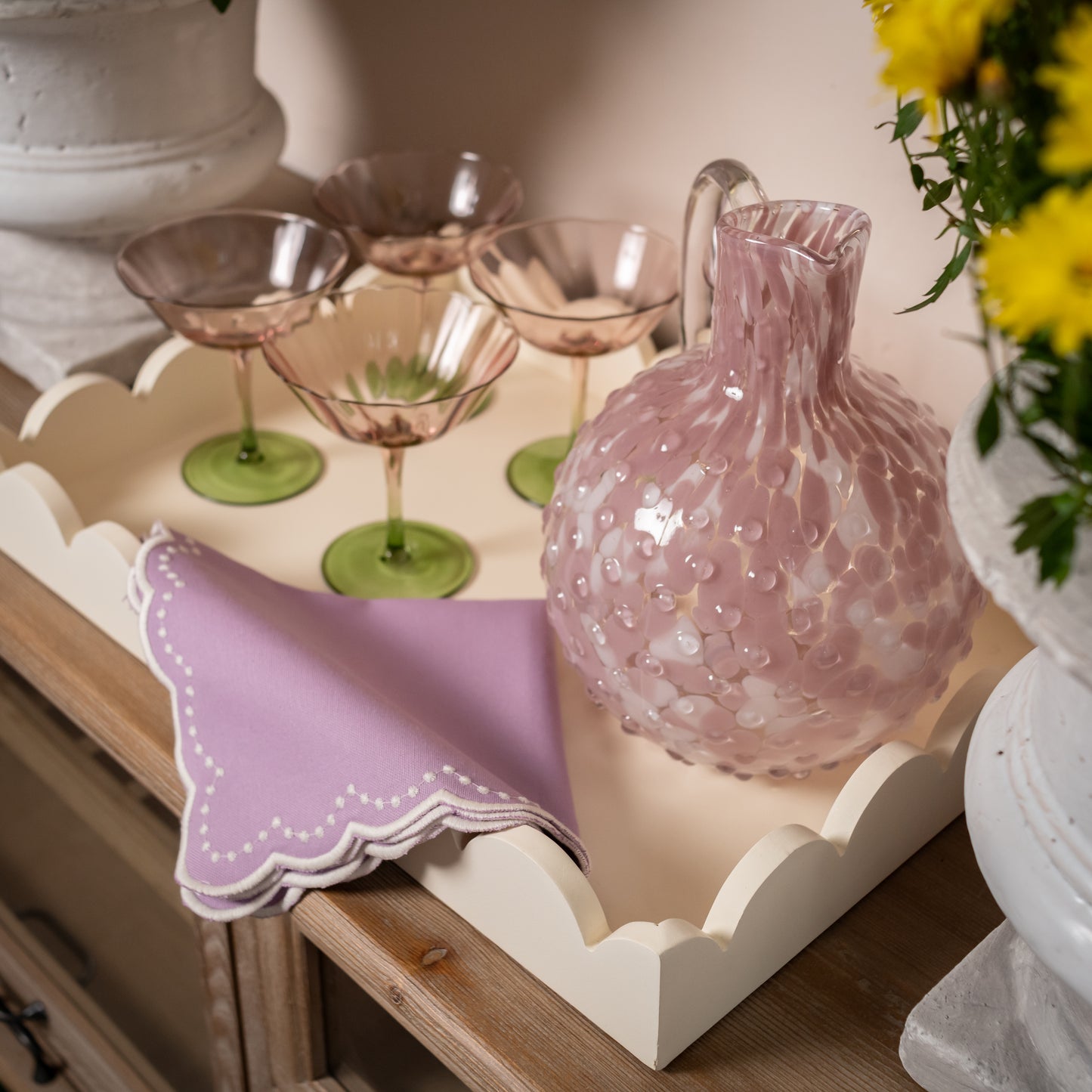 Pink Dappled Water Jug