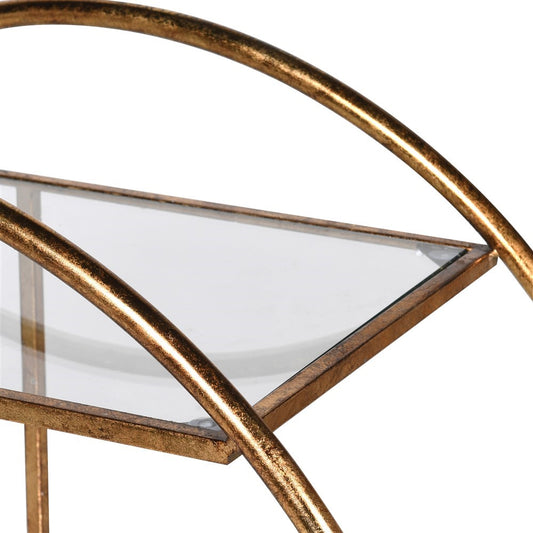 Art Deco Round Gold Drinks Trolley