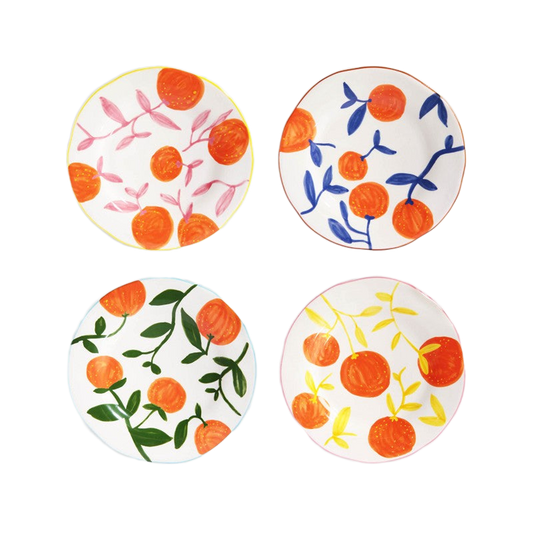 Sicilian Orange Dinner Plates (Set of 4)