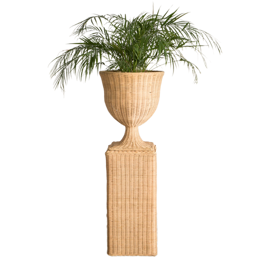 Rattan Urn and Pedestal (Small)