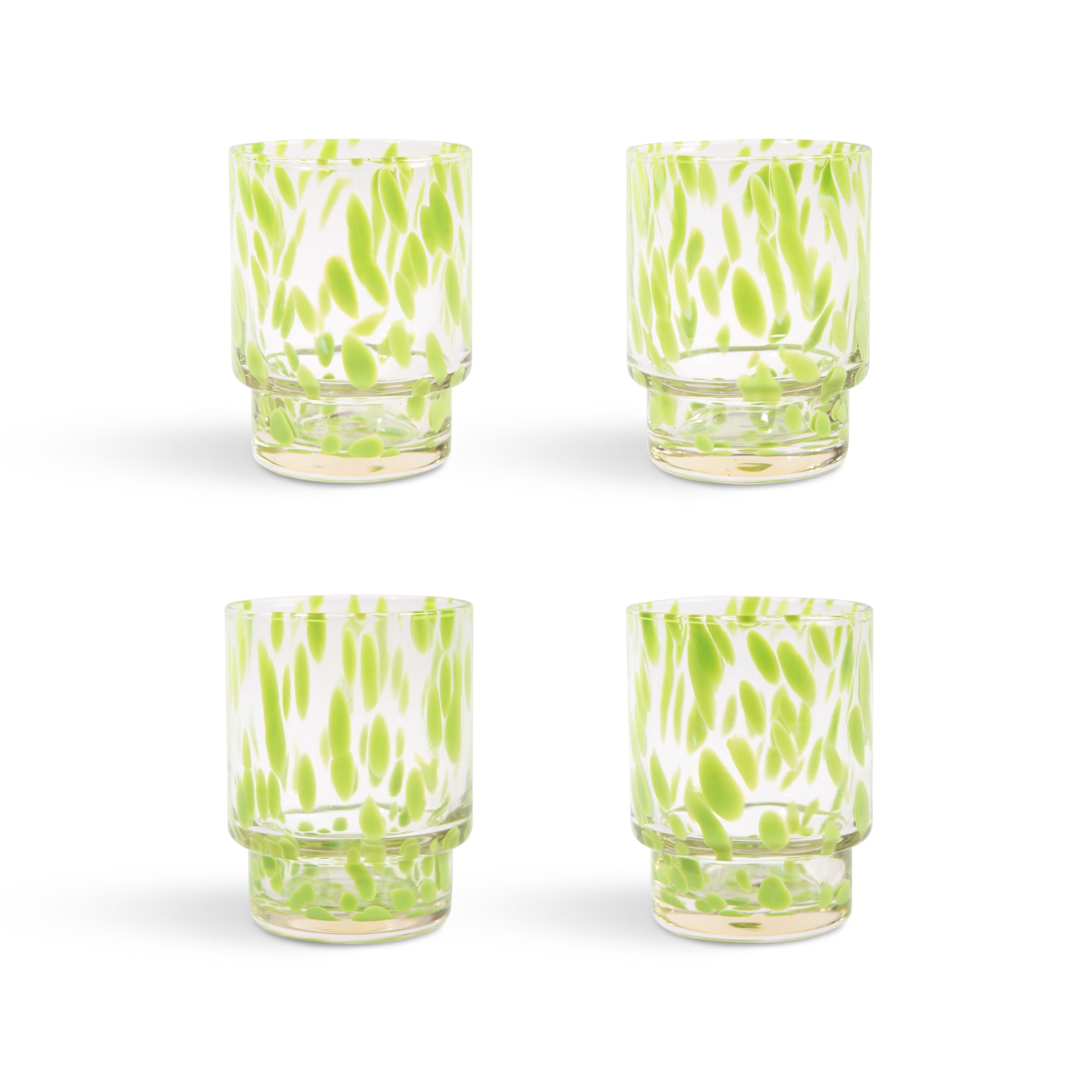 Green Tortoise Glasses (Set of 4)
