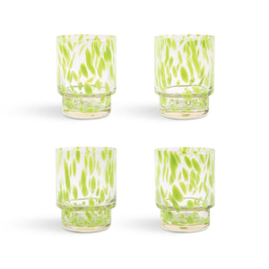 Green Tortoise Glasses (Set of 4)