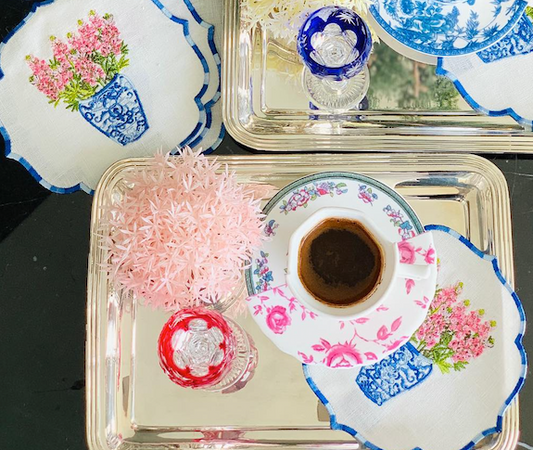 Pink Hyacinth Cocktail Napkins (Set of 4)