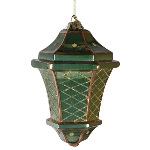 Green & Gold Oriental Lantern Bauble (Set of 4)