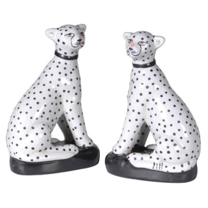 Sitting Leopards Decoration Set of Two