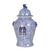 Large Blue and White Chinoiserie Temple Jar
